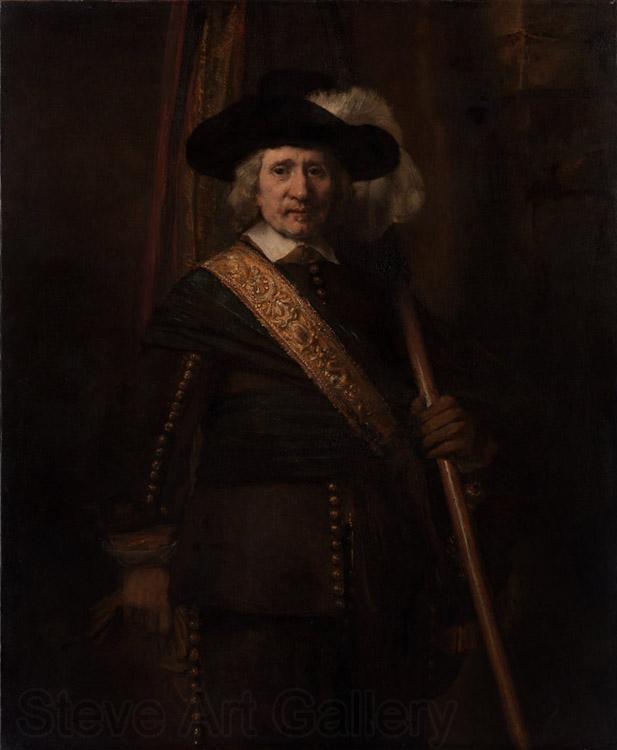 REMBRANDT Harmenszoon van Rijn Portrait of Floris soop as a Standard-Bearer (mk33)